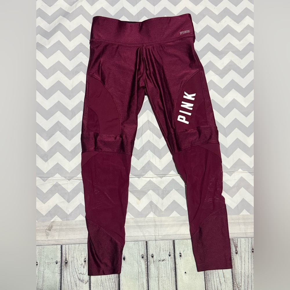 PINK Victoria's Secret Burgundy Leggings small